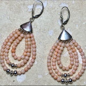 Jay King DTR 925 Angel Skin Coral beaded earrings